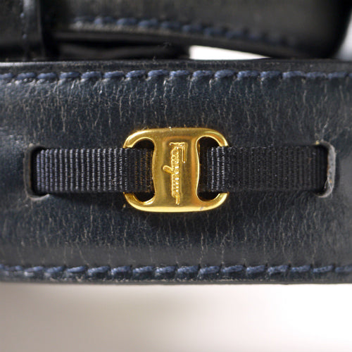 Salvatore Ferragamo Vara リボンベルト（紺）