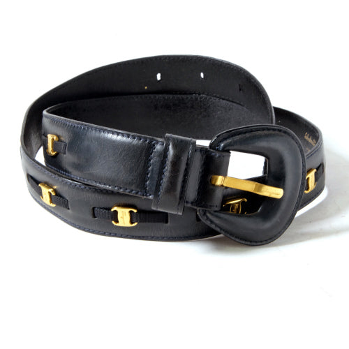 Salvatore Ferragamo Vara リボンベルト（紺）