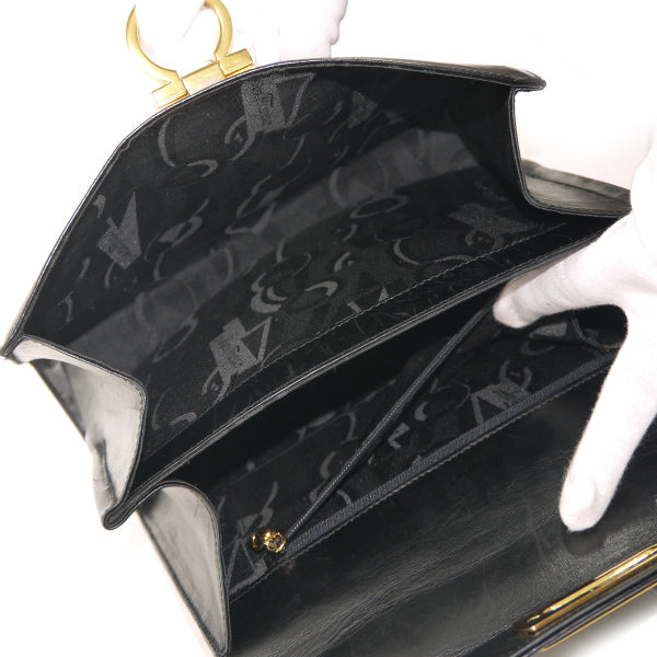 Salvatore Ferragamo  ガンチーニ留め具2WAYハンドバッグ（黒）