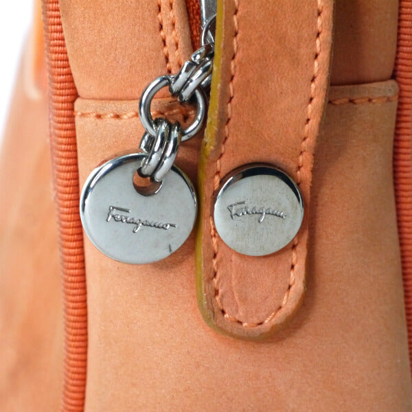 Salvatore Ferragamo  レア!!Varaリボン ミニポシェット（オレンジ/ヌバック）