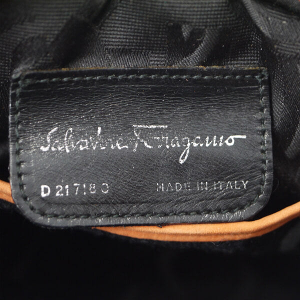 Salvatore Ferragamo  レア!!Varaリボン ミニポシェット（オレンジ/ヌバック）