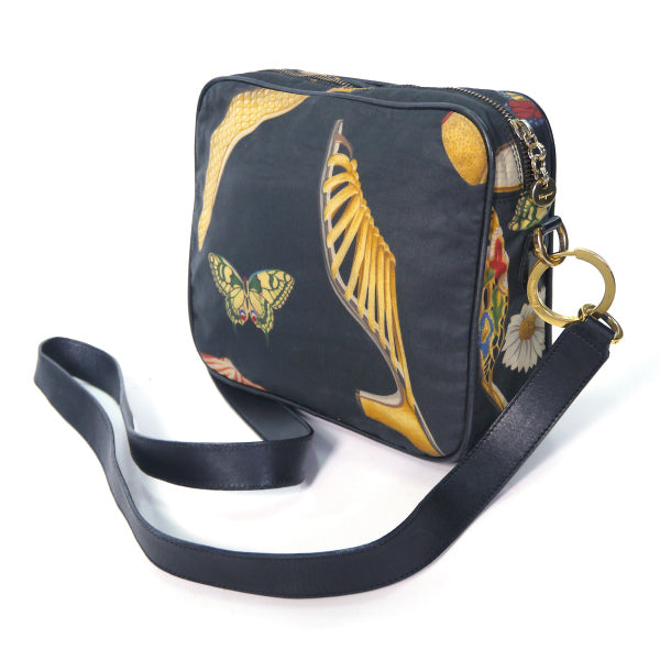 Salvatore Ferragamo パンプス・蝶・花柄ショルダー(黒)