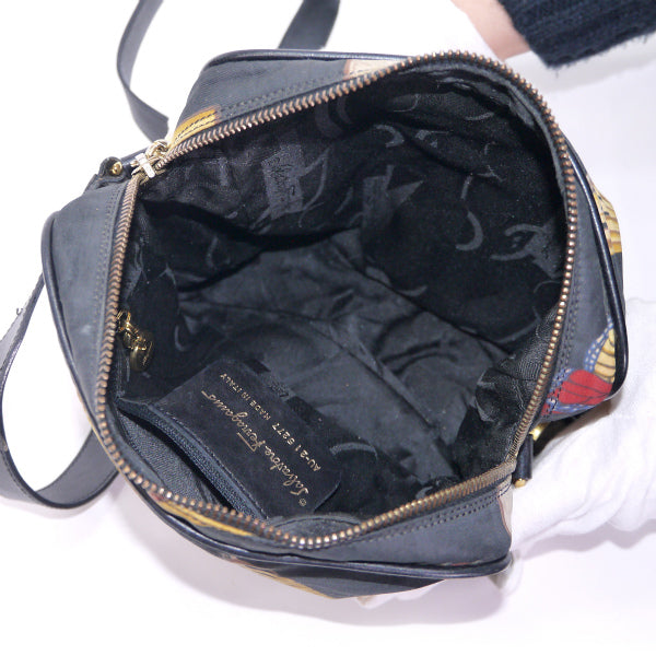 Salvatore Ferragamo パンプス・蝶・花柄ショルダー(黒)