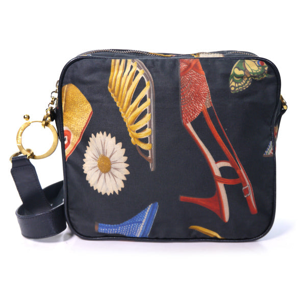 Salvatore Ferragamo パンプス・蝶・花柄ショルダー(黒)