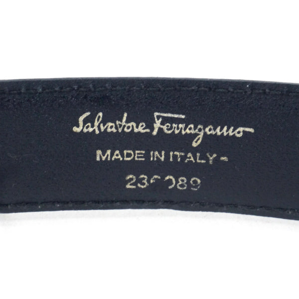 Salvatore Ferragamo ミニVaraリボン レザーベルト（黒）