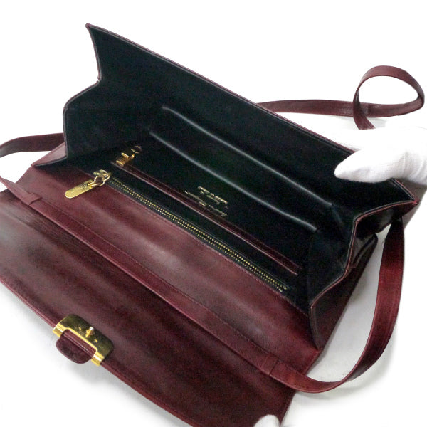 フェラガモ　80s総皮横長ショルダー（赤）