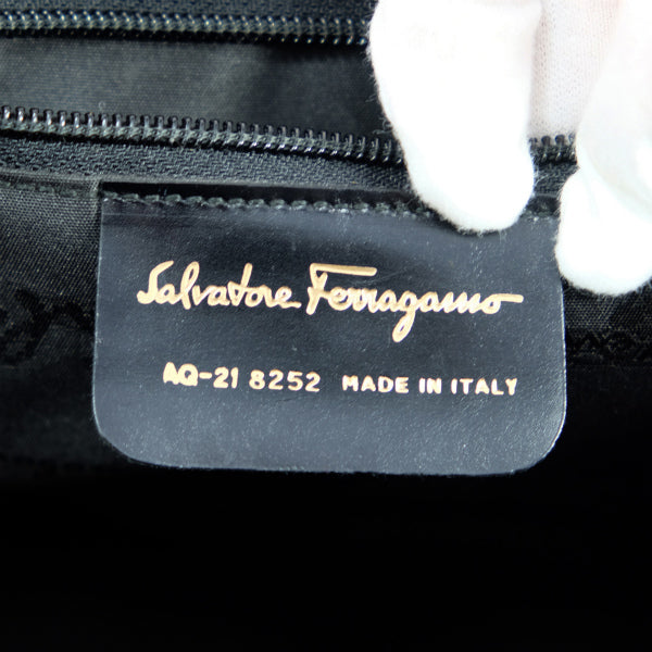 Salvatore Ferragamo Varaクロコ型押し2WAYバッグ(濃茶)