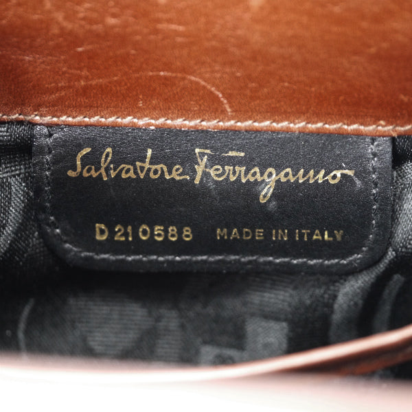Salvatore Ferragamo Vara総革2WAYショルダー（茶）