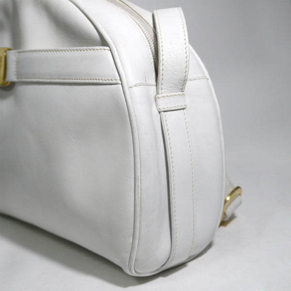 Salvatore Ferragamo   Varaリボン半円レザーショルダー（白）