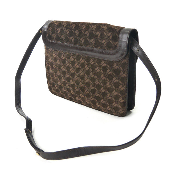 【美品】Salvatore Ferragamo スウェード　ショルダーバッグ Salvatore Ferragamo レア!!FF柄2WAYスエードショルダー（濃茶