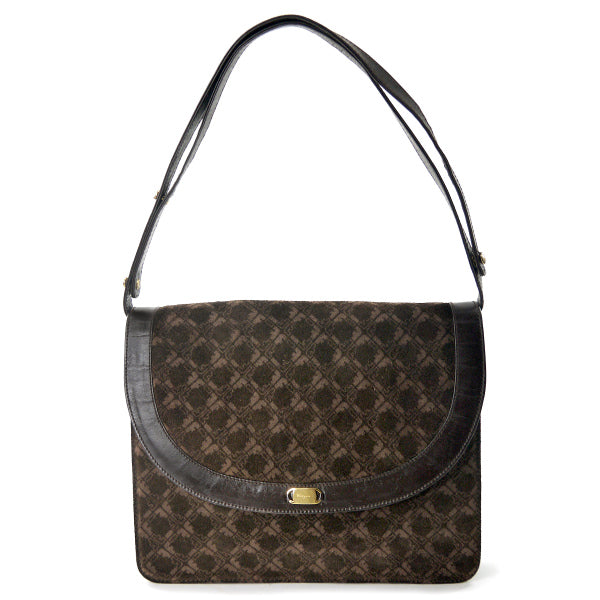 Salvatore Ferragamo  レア!!FF柄2WAYスエードショルダー（濃茶）