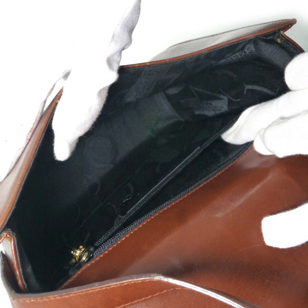 Salvatore Ferragamo  ガンチーニ×リザードライン総革ショルダー（茶）