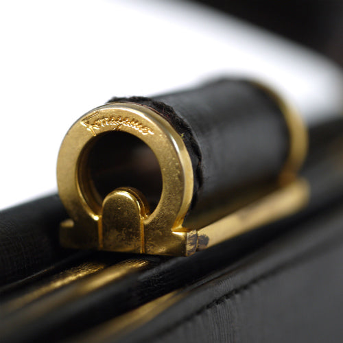 Salvatore Ferragamo　総皮ブリーフバッグ(濃茶)