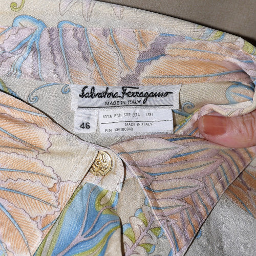 Salvatore Ferragamo　ヴィンテージ草柄ブラウス