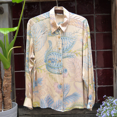 Salvatore Ferragamo　ヴィンテージ草柄ブラウス