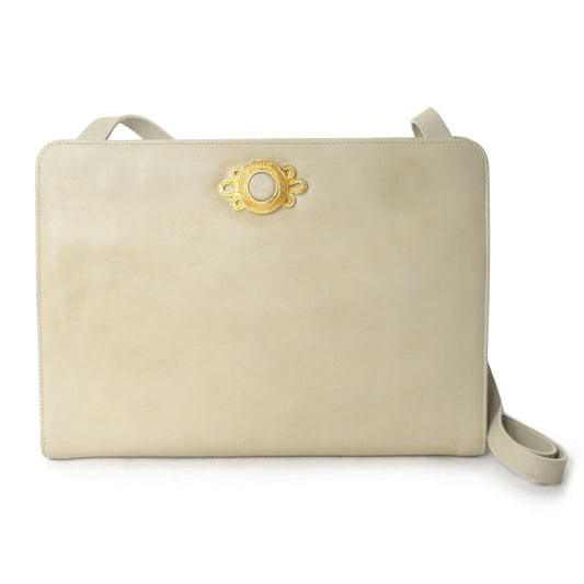 Salvatore Ferragamo  ゴールド金具2WAYレザーバッグ（ベージュ）