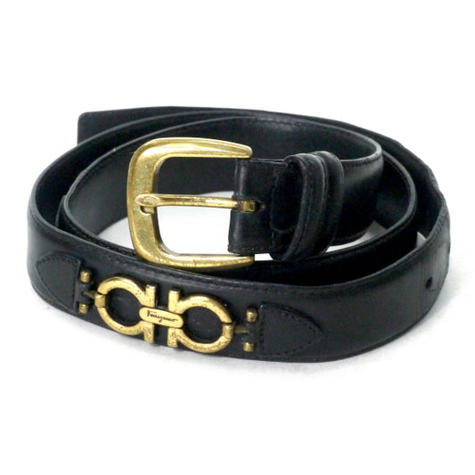 Ferragamo  ガンチーニ レザーベルト（黒）