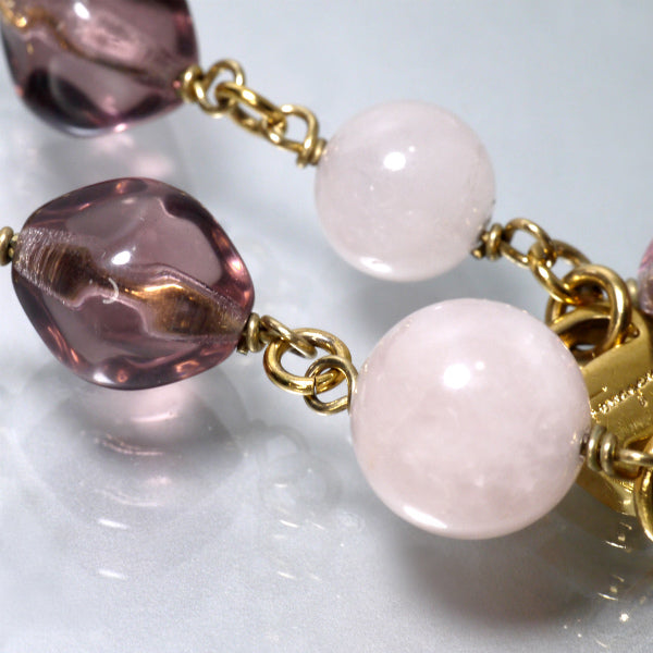 Salvatore Ferragamo Varaリボン×天然石ブレスレット（ゴールド）