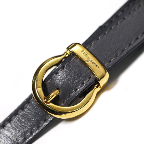 Salvatore Ferragamo　総革斜めがけショルダー（グレー）