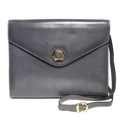 Salvatore Ferragamo　総革斜めがけショルダー（グレー）