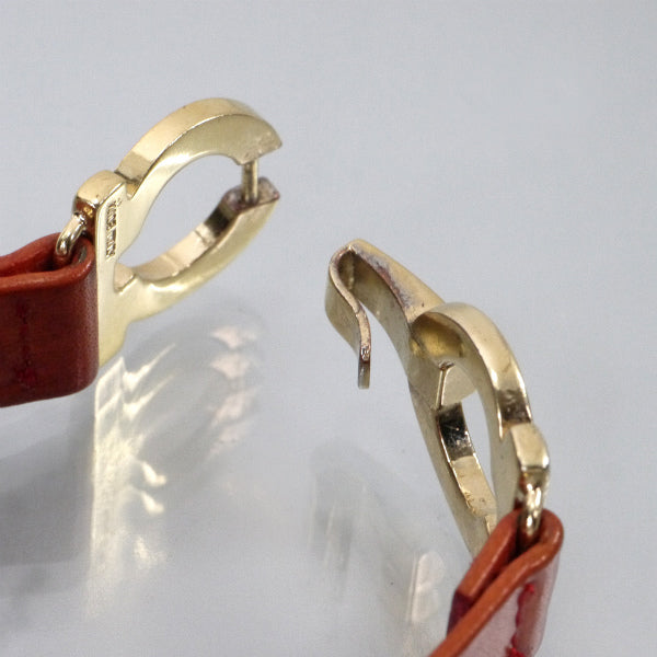 Salvatore Ferragamo ガンチーニ留め具レザーブレスレット（茶）