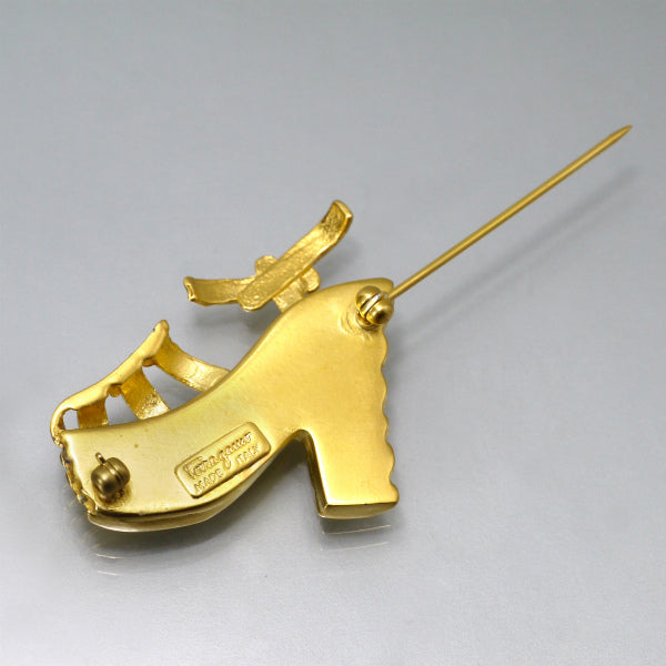 Salvatore Ferragamo　ハイヒールペンダント&ブローチSET（ゴールド）