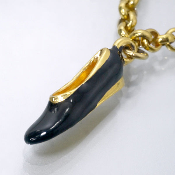 Salvatore Ferragamo　黒パンプスモチーフ ネックレス（ゴールド）