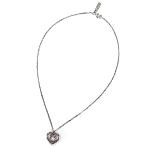 Salvatore Ferragamo ハートガンチーニネックレス(シルバー/ピンク)