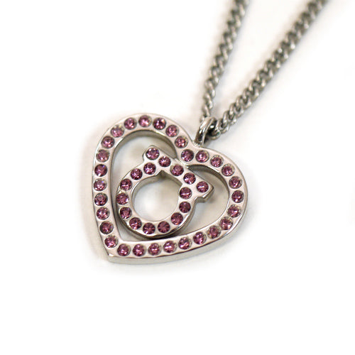 Salvatore Ferragamo ハートガンチーニネックレス(シルバー/ピンク)
