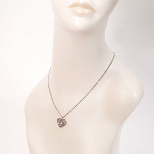 Salvatore Ferragamo ハートガンチーニネックレス(シルバー/ピンク)