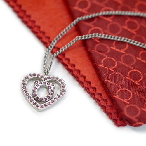 Salvatore Ferragamo ハートガンチーニネックレス(シルバー/ピンク)