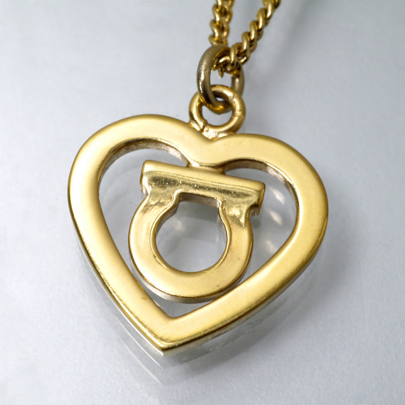 Salvatore Ferragamo　ハートガンチーニネックレス（ゴールド）