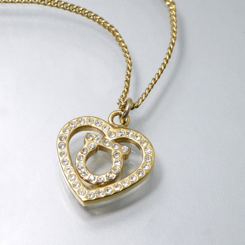 Salvatore Ferragamo　ハートガンチーニネックレス（ゴールド）