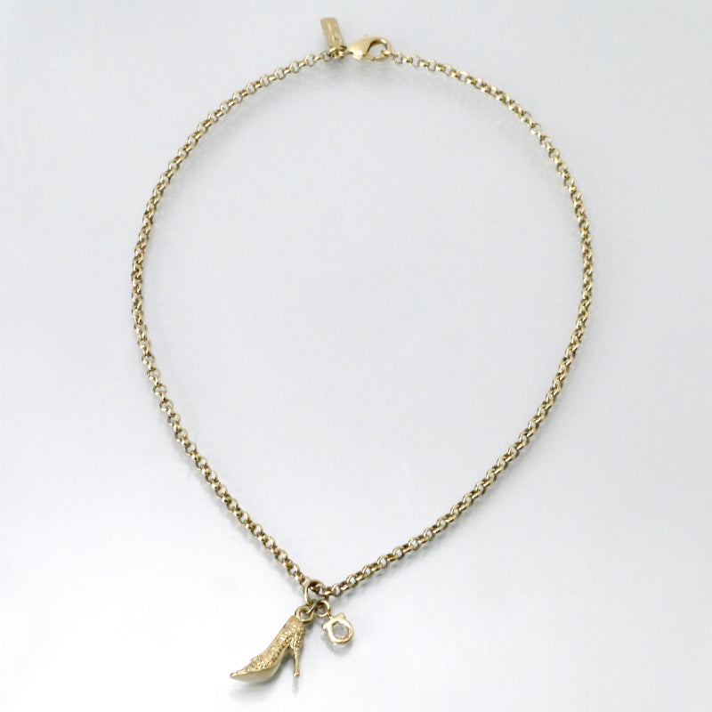 Salvatore Ferragamo　ハイヒール×ガンチーニネックレス（ゴールド）
