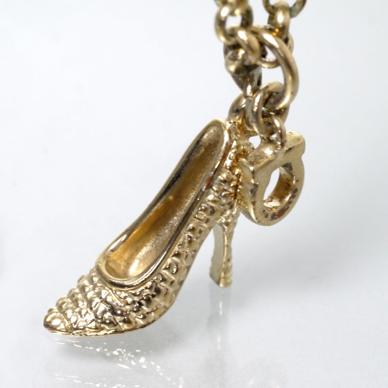 Salvatore Ferragamo　ハイヒール×ガンチーニネックレス（ゴールド）