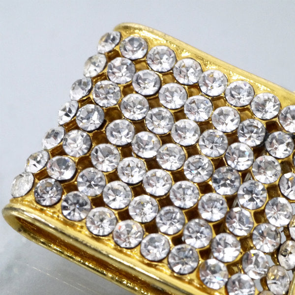 Salvatore Ferragamo　Varaリボンストーンブローチ（ゴールド）