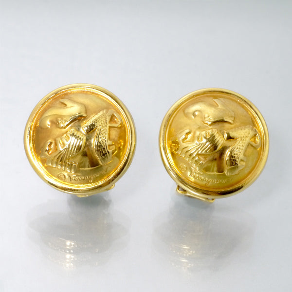 Salvatore Ferragamo　ラウンドパンプスモチーフ イヤリング（ゴールド）