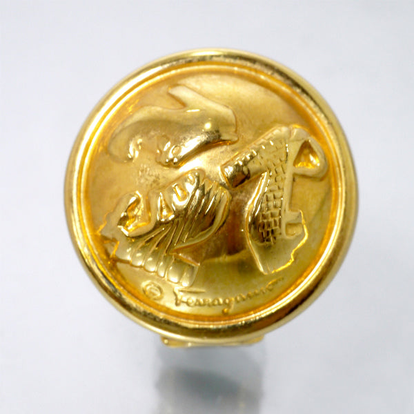 Salvatore Ferragamo　ラウンドパンプスモチーフ イヤリング（ゴールド）