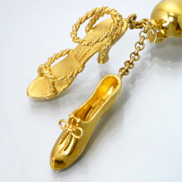 Salvatore Ferragamo　パンプスモチーフ スウィングイヤリング（ゴールド）