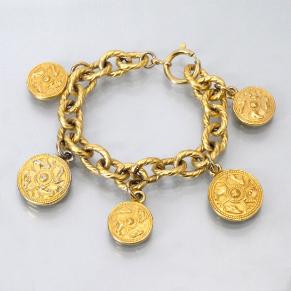 Salvatore Ferragamo　パンプスモチーフ メダルブレスレット（ゴールド）