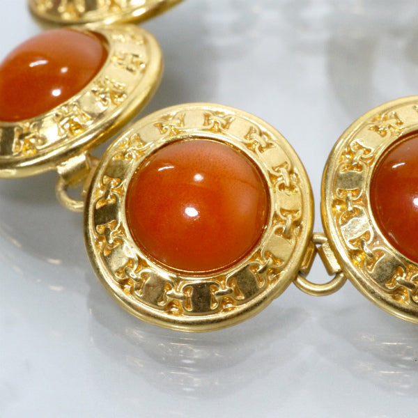 Salvatore Ferragamo　オレンジストーンブレスレット（ゴールド）