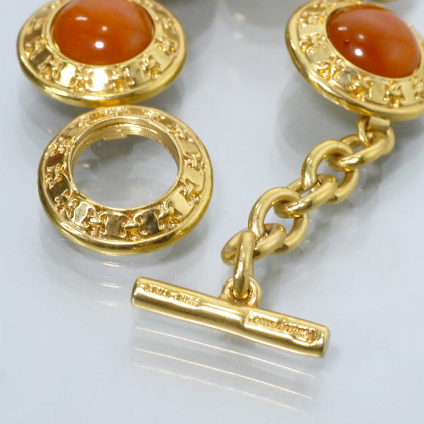 Salvatore Ferragamo　オレンジストーンブレスレット（ゴールド）