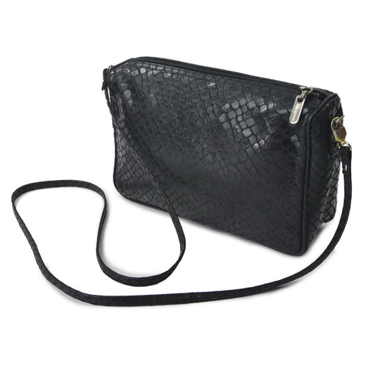 Salvatore Ferragamo フェイクスネーク2WAYバッグ（黒）