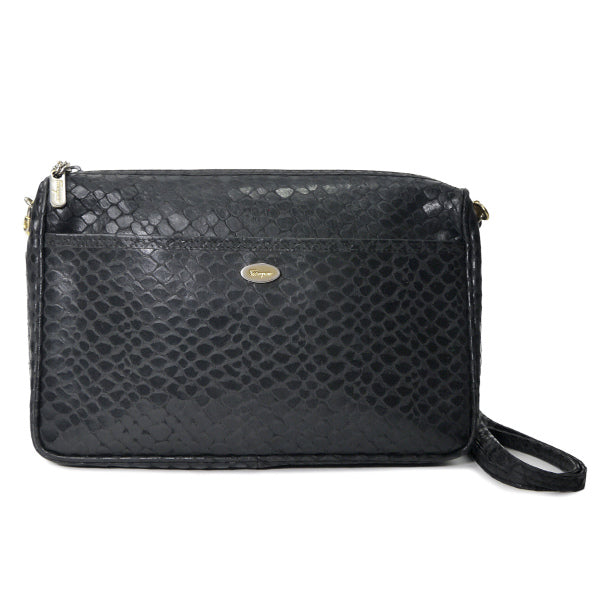 Salvatore Ferragamo フェイクスネーク2WAYバッグ（黒）