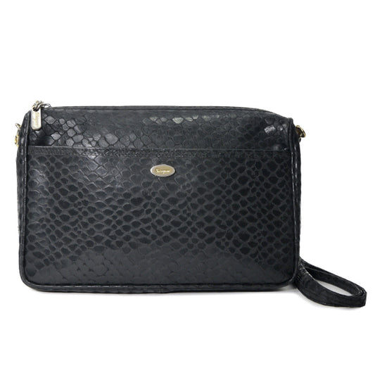 Salvatore Ferragamo フェイクスネーク2WAYバッグ（黒）