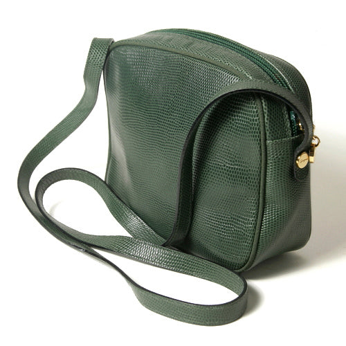 Salvatore Ferragamo　 リザード型押しリボンショルダー（緑）