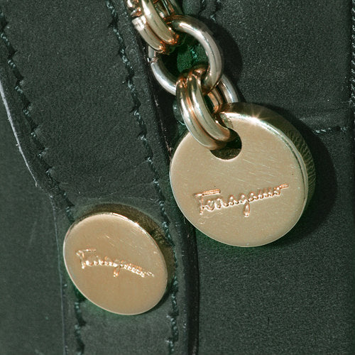 Salvatore Ferragamo スエードリボンショルダー（緑）