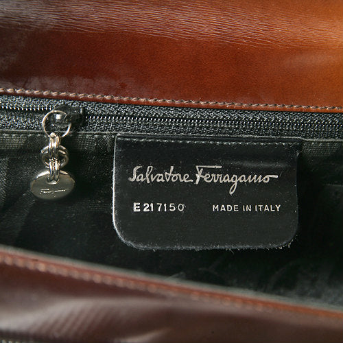 Salvatore Ferragamo ガンチーニ  カマボコショルダー(茶）