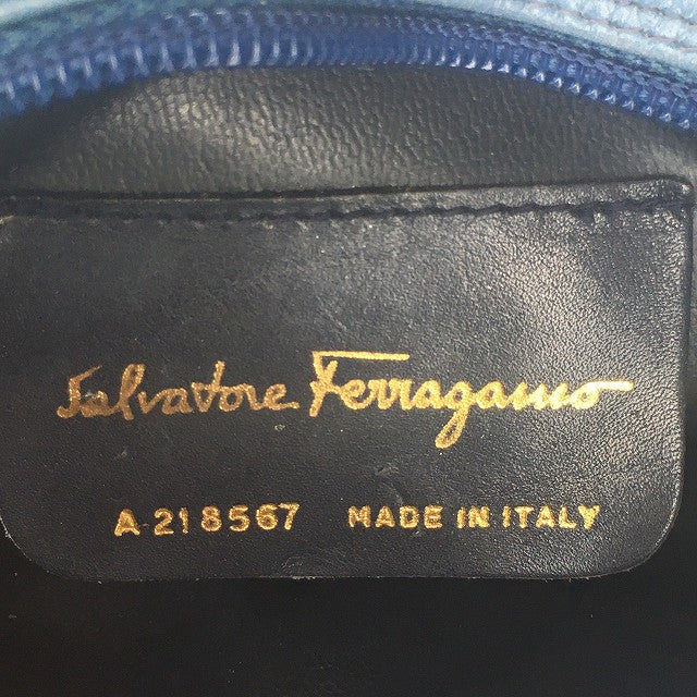 Salvatore Ferragamo ＜訳アリ＞リボン革ショルダー（水色）