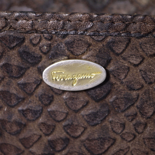 Salvatore Ferragamo フェイクスネーク2WAYバッグ(茶)